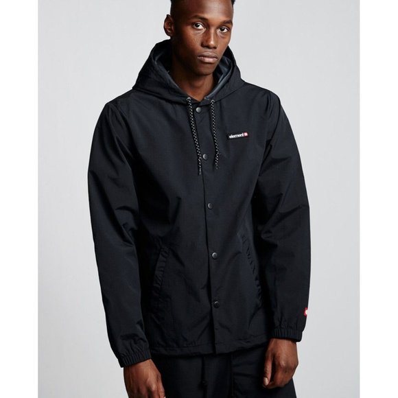 $65 Element Men’s Alder Primo Hooded Coach Jacket In Black Light Weight Size S - Picture 2 of 4